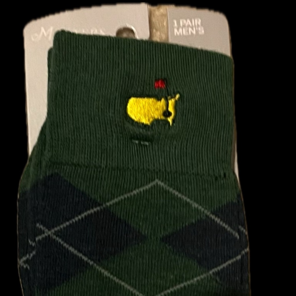 The Masters Augusta National Performance Golf Socks Green & Navy Argyle